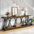 Industrial 70-in. Brown Wood Top Console Table with Heavy Duty Black Metal Frame Q280-PSZECNTB1495817