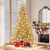 8 Feet Snow-flocked Artificial Christmas Tree Pre-lit Hinged with 81 Sphere Lights and Remote - Col D681-CM25270US-L