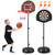 2-in-1 Height Adjustable Kids Basketball Hoop with Dart Board B593-SP37868