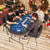 72 x 36 x 30.5 Inch Foldable Poker Table with 8 Cup Holders-Blue - Color: Blue D681-UY10158BL