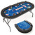72 x 36 x 30.5 Inch Foldable Poker Table with 8 Cup Holders-Blue - Color: Blue D681-UY10158BL