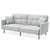 Plush Gray Split-Back Design Convertible Linen Tufted Futon w/ 2 Pillows Q280-GRFMGF8088