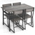 5 Piece Dining Table Set with Storage Rack and Metal Frame-Gray B593-KC56047+
