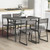 5 Piece Dining Table Set with Storage Rack and Metal Frame-Gray B593-KC56047+