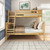 Twin over Full size Solid Wooden Bunk Bed in Natural Pine Wood Finish Q280-FFSBNW41925843
