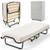 Rollaway Folding Bed with Memory Foam Mattress and Dust-Proof Bag Made in Italy - Color: White D681-HW69784