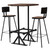  Bar Set Multicolor Solid reclaimed wood and powder-coated steel A949-245394