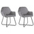  Dining Chair Set of 2 Gray Velvet Medium Ergonomic A949-249804