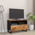  TV Cabinet Black and Natural Wood Acacia wood, engineered wood, iron A949-345224