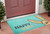 17" X 29" Aqua and Natural Coir Happy Easter Outdoor Easter Door Mat N270-555243