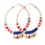 American Flag Star Dangle Hoops T226-9485663895871