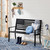 2 Person Patriotic USA Black Metal Bench with American Flag Backrest Q280-USAPA79052