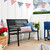 2 Person Patriotic USA Black Metal Bench with American Flag Backrest Q280-USAPA79052