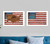 Set Of Two American Flags White Framed Print Wall Art N270-405721