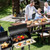 Low Smoke Outdoor BBQ Grill Steel Barbecue Cooker with Firebox - Color: Black D681-SmokeNP10876