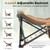 Folding Camping Chair for Adults with Adjustable Backrest and Carrying Bag-Khaki - Color: Khaki D681-NP12633KH