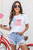 White American Flag Bow Knot Print Crew Neck T Shirt T543-8782349631730