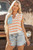 Beige USA Flag Notched Neckline Loose Sweater Vest T543-8787418251506