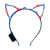 Red White Blue LEDs Kitty Cat Ear Patriotic Headband A706-LUCESLPH-RWB