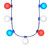 Large Red White Blue Party Globes Light Up Patriotic Necklace A706-LPGLUPN-RWB