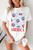 White Bow Cherry AMERICA Graphic Crewneck Patriotic T Shirt T543-8784221602034