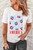 White Bow Cherry AMERICA Graphic Crewneck Patriotic T Shirt T543-8784221602034