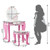 Kids Wooden Makeup Dressing Table and Chair Set with Mirror and Drawer-Pink - Color: Pink D681-HW66654PI
