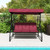 3 Seat Outdoor Porch Swing with Adjustable Canopy-Wine - Color: Wine D681-NP11065WIN
