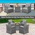 3 Pieces Outdoor Wicker Conversation Set with Tempered Glass Tabletop-Gray - Color: Gray D681-HW70267GR