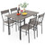 5-Piece Dining Table Set for 4 with Kitchen Table and 4 Dining Chairs-Gray - Color: Gray D681-KC56978GR