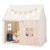 Kids Play Tent Large Playhouse with Padded Mat and 2 Breathable Windows-Beige - Color: Beige D681-TP10170BE