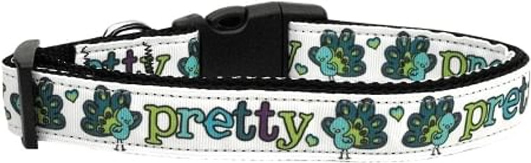 Pretty as a Peacock Nylon Dog Collar SM S528-125-135 SM