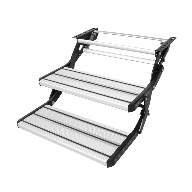 RV Steps, 2-Step, Manual Retractable RV Stairs, Foldable, 440 LBS Load Capacity, Aluminum Alloy Ste E415-FCBTZDKZDKSDNVHFTV0