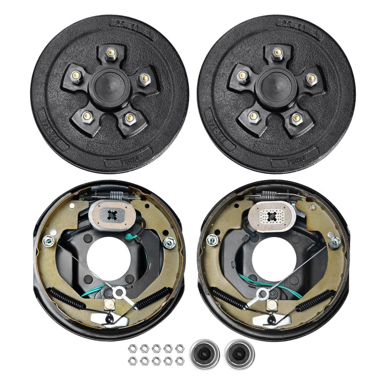 Trailer Hub Drum Kits 5 on 4.5" B.C. with 10" x 2-1/4" Electric Brakes, Self-Adjusting Trailer Brak E415-TCDZCC10225YXT7IHV9
