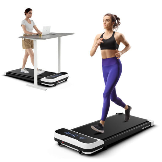 2.5HP Under Desk Treadmill with Remote Control and 3 Countdown Modes-White - Color: White D681-SP38253US-WH