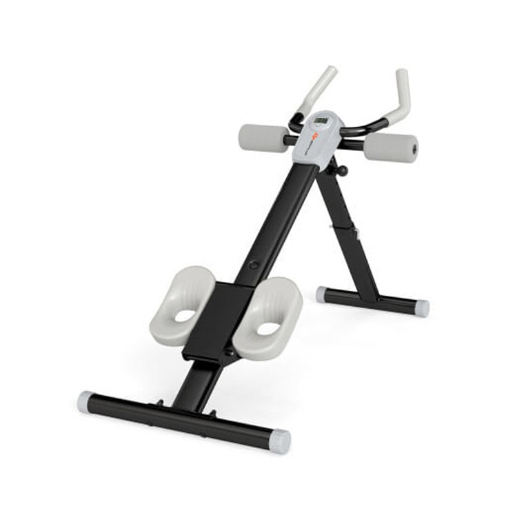 Adjustable Abdominal Trainer Ab Workout Machine Foldable Ab Cruncher-Black B593-FH10155