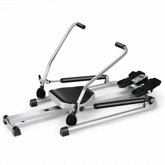 Exercise Adjustable Double Hydraulic Resistance Rowing Machine - Color: Black D681-SP37196