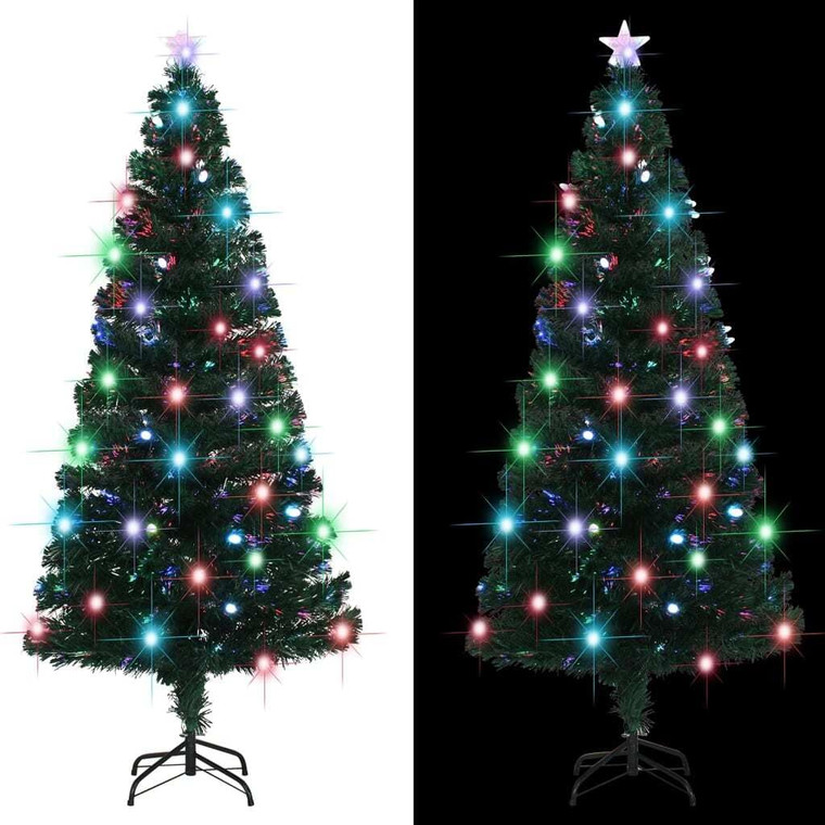 Artificial Christmas Tree Green Fiber optic, steel 5 ft A949-329031