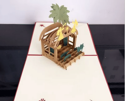 Select Pack: 5-Card Pack - 3D Christmas Nativity Scene Greeting Card K290-47263365202193