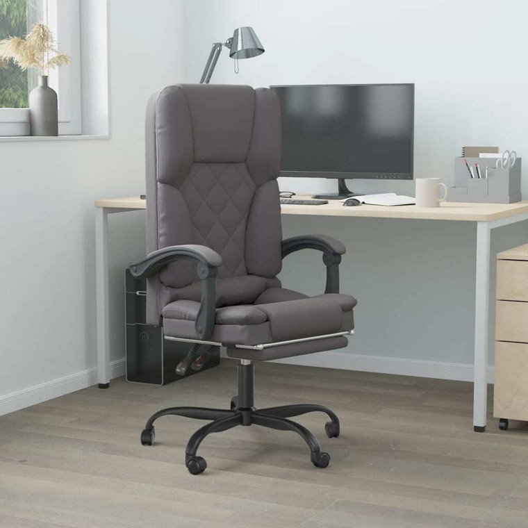  Massage Office Chair Gray Faux leather, metal, plywood Medium A949-349781