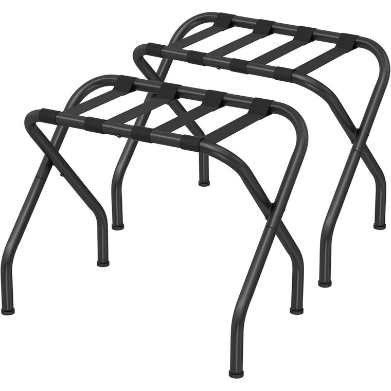 Set of 2- Sturdy Black Metal Folding Luggage Rack Q280-SNBLR395814756