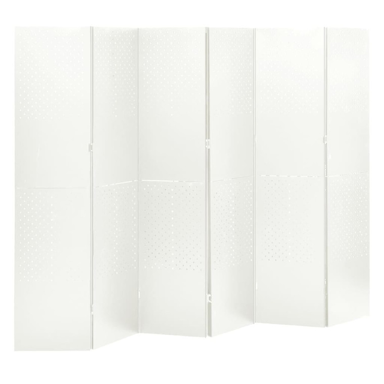  6-Panel Room Divider White 94.5"x70.9" Steel A949-335905