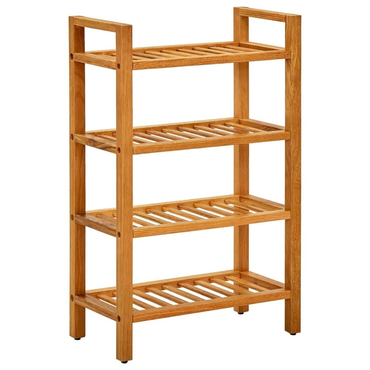  Shoe Rack Natural Oak Solid Oak Wood Compact Shoe Rack A949-331746