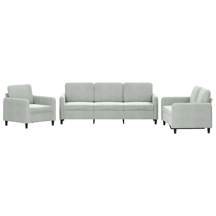  Sofa Set Light Grey Velvet A949-3201934