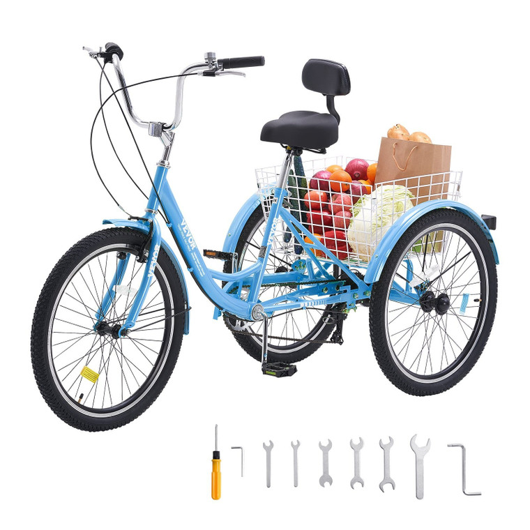Adult Tricycles Bike, 7 Speed Adult Trikes, 20 Inch Three-Wheeled Bicycles, Carbon Steel Cruiser Bi E415-FZDKRLSLCTG20OLOYV0