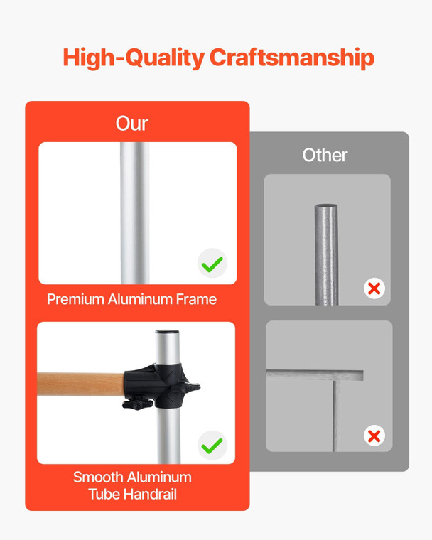 Ballet Barre, 4 Ft Double Beechwood Barre Bar for Home, Freestanding Portable Ballet Stretching Dan E415-CZLDBLWG2GHGOCS85001V0