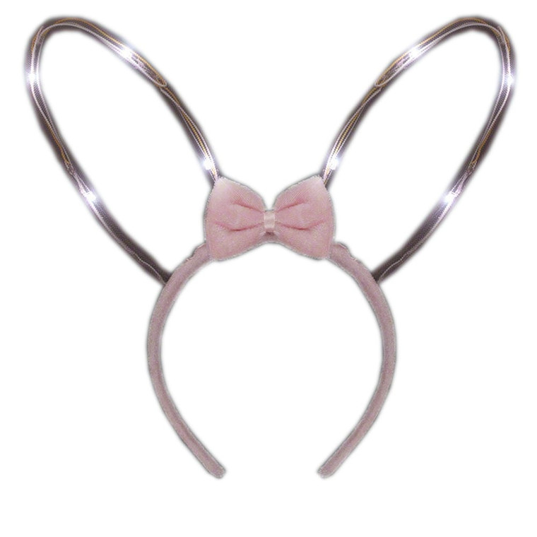Light Up Starlight Easter Bunny Ears Bendable Headband A706-LUSBEBH-WT