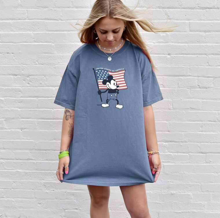 USA American Flag Shirt Independence Day Tshirt Steamboat Willie Mouse Shirt 4th of July Fourth of  Z915-x7aTXEIECz02