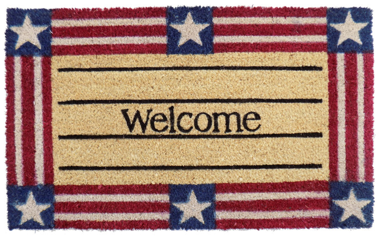 18" X 30" Red White And Blue Coir Patriotic Welcome Outdoor Door Mat N270-555527