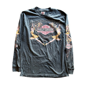 Vintage Harley Davidson fire flame Long Sleeve 